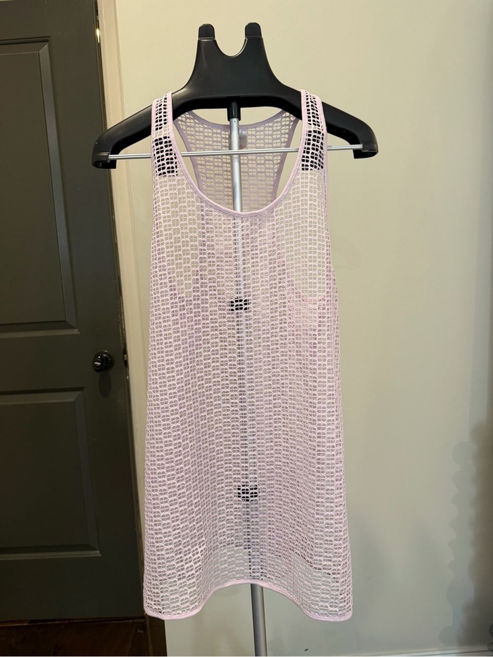 Xhilaration Light Pink Crochet Swim Cover Up Tank S